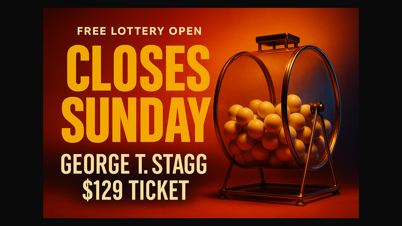 Ohio's Free Stagg Lottery Closes Sunday