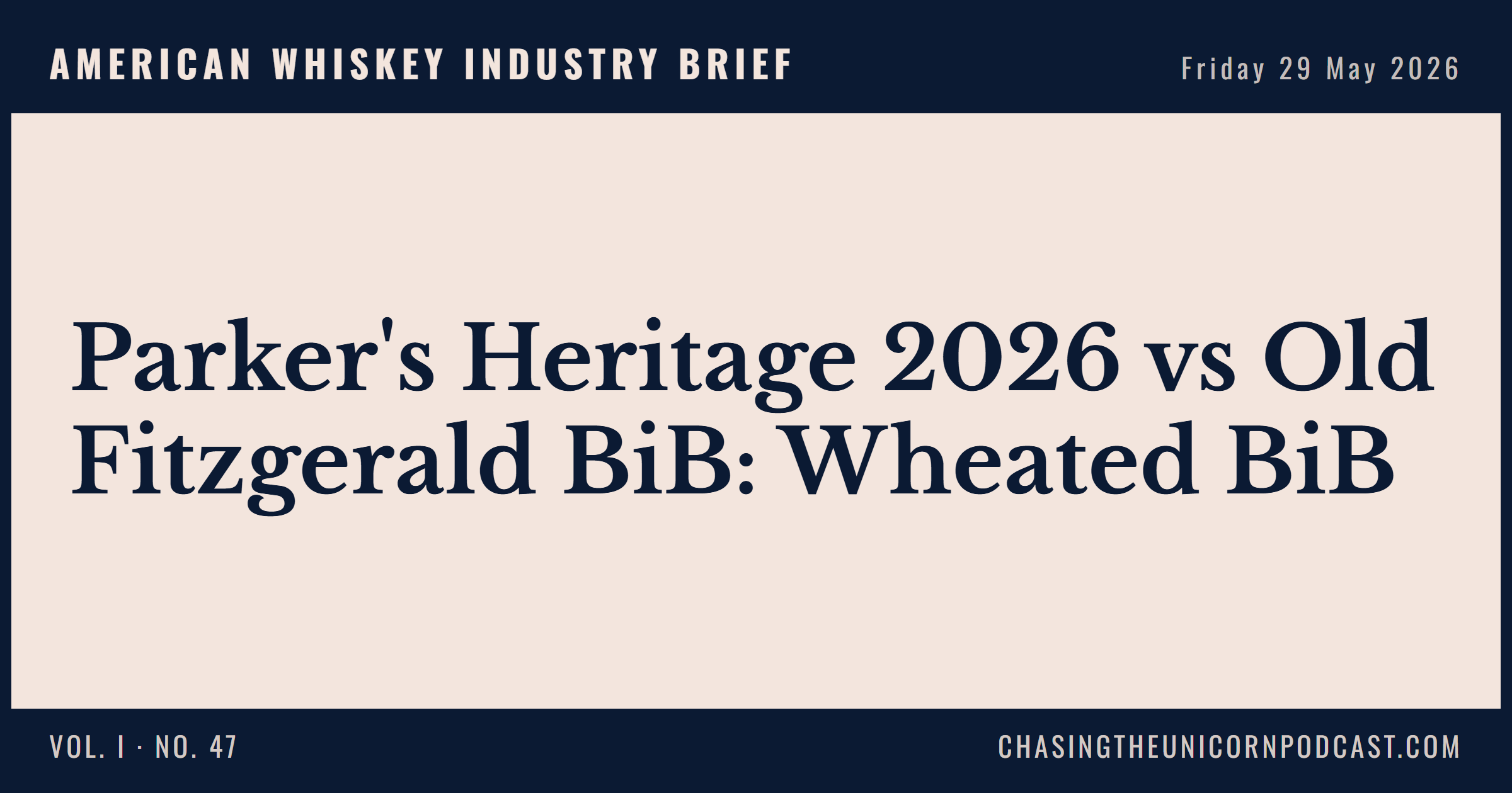 American Whiskey Industry Brief, 29 May 2026 — Parker's Heritage 2026 vs Old Fitzgerald BiB: Wheated BiB