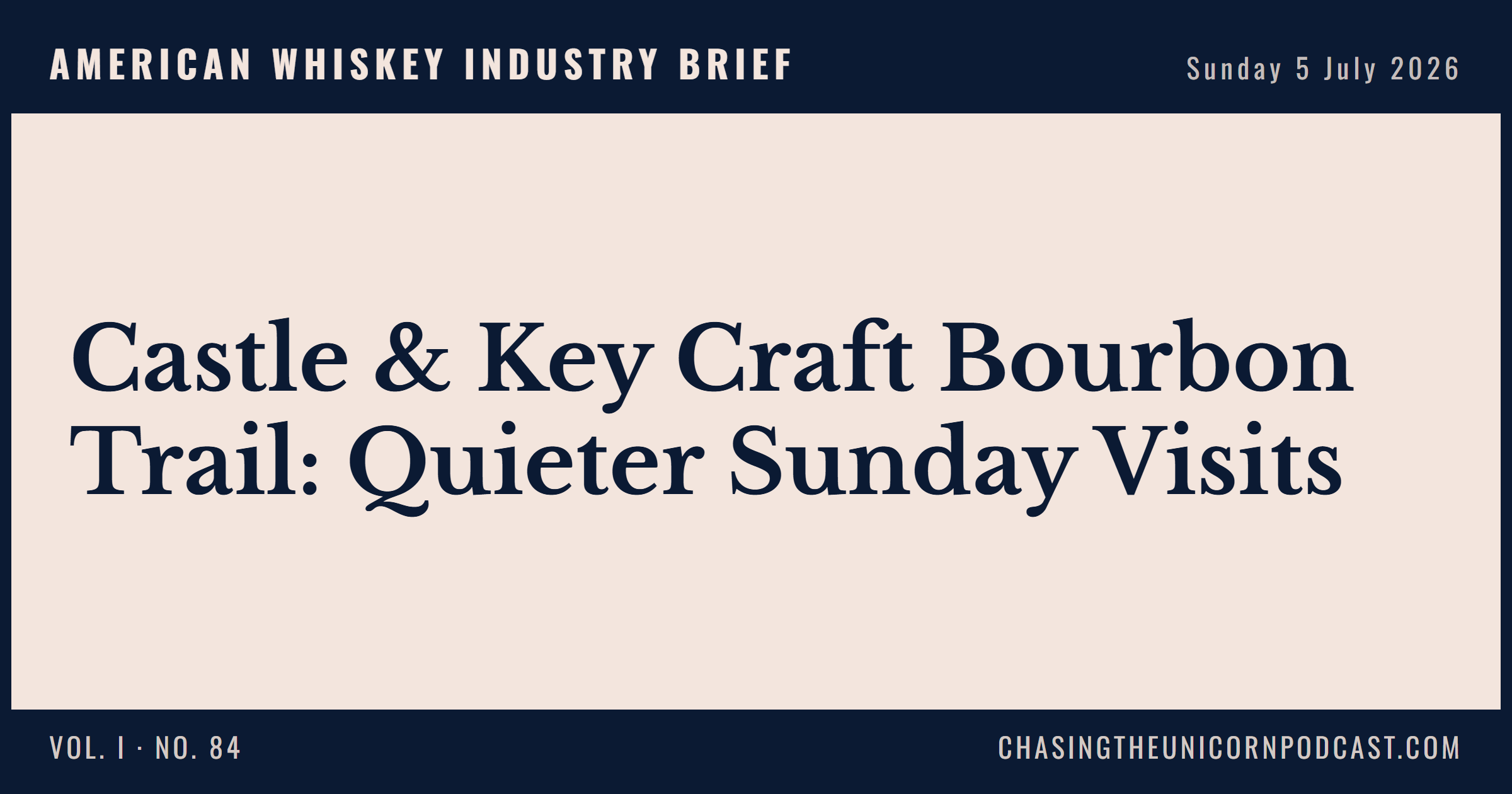American Whiskey Industry Brief, 05 July 2026 — Castle &amp; Key Craft Bourbon Trail: Quieter Sunday Visits