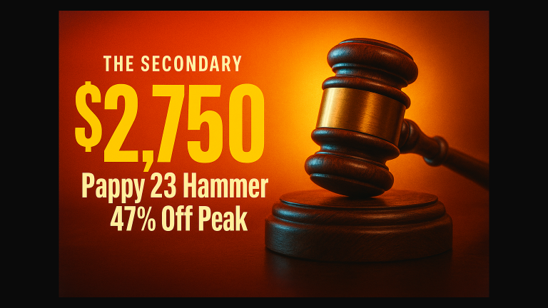The Cut — April 13, 2026 — Pappy 23 Hammers at $2,750 — 47% Off Peak